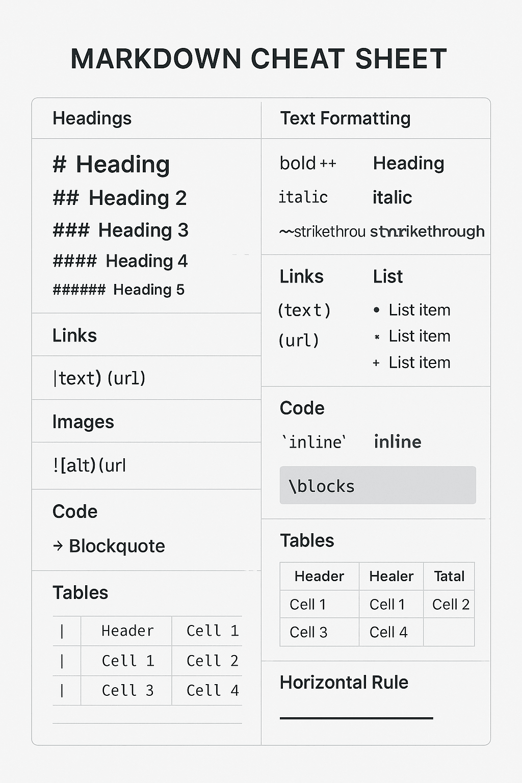 Markdown 语法速查表